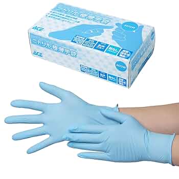 Amazon | [ACE] ニトリル手袋 ブルー 使い捨て手袋 パウダー